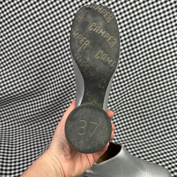 CAMPER Niki Silver Metallic Futuristic Mule Clogs Size EU 37 / US Women's 7 - Picture 4 of 6